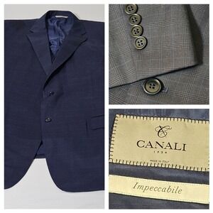 Canali Blazer Men's 50 100% Wool Made In Italy Sport Coat Blue Impeccable